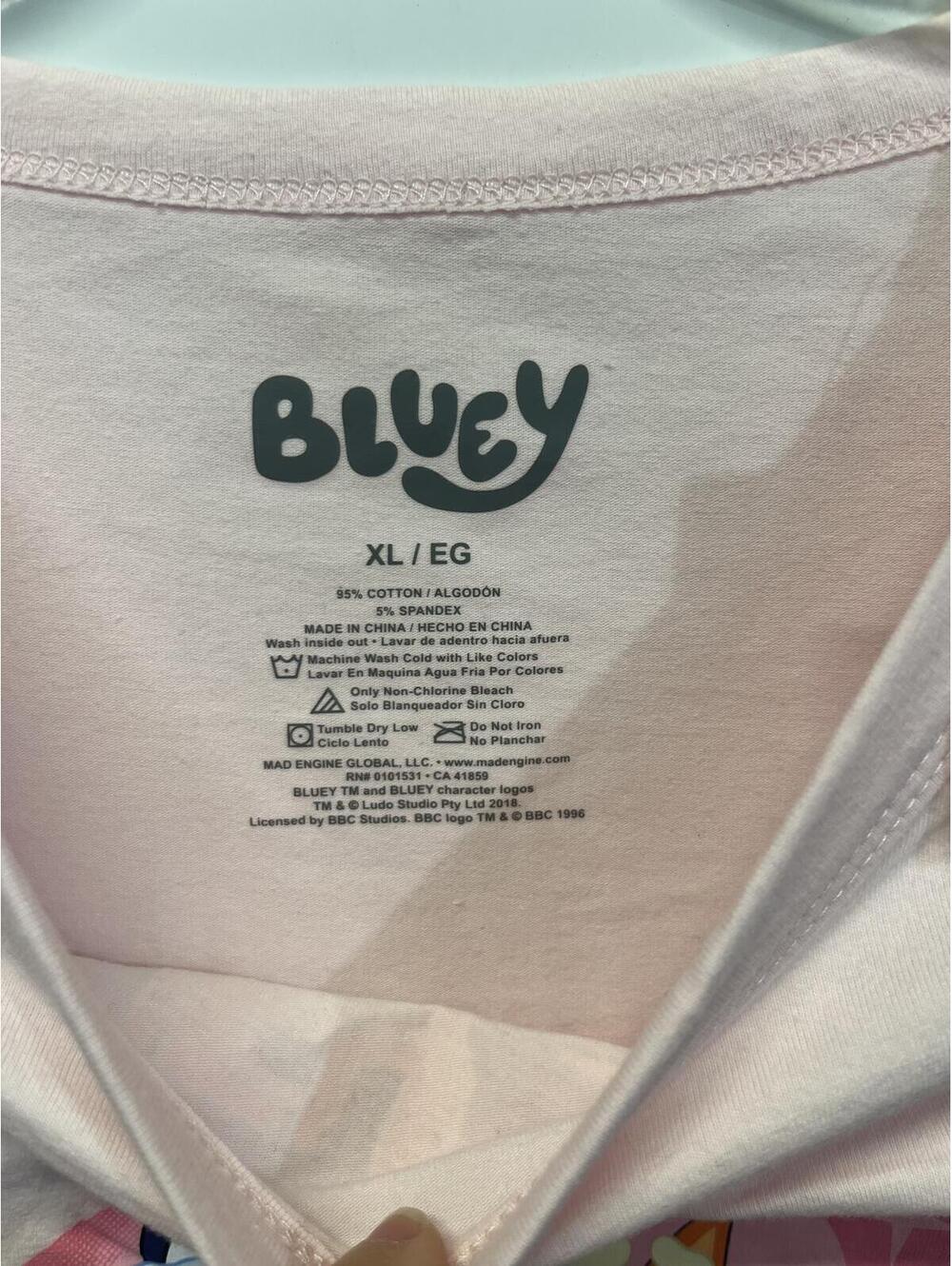 Girls Bluey Bingo Graphic T-Shirt Light Pink Cropped Fitted Short Sleeve NEW - Picture 4 of 9